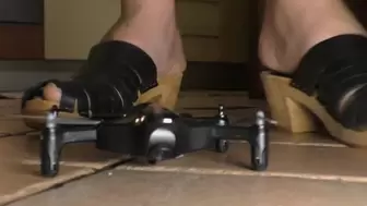 Italian girlfriend - drone crush fetish in wooden clogs