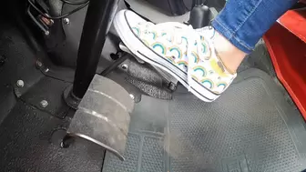 Clutch Footwork & Driving in Rainbow Converse in the Jeep