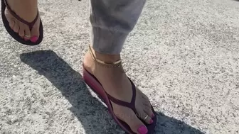 Mimi Walks & Clicks Her Heels in Wedge Havaianas