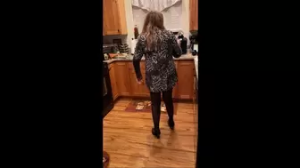 Deb Takes Off Her Sexy Skirt in the Kitchen To Tease Hubby in Her Black Stockings and Bandolino ankle boots with Upskirts While She Fixes Dinner (2-4-2021) C4S