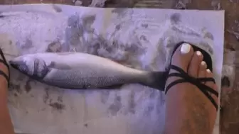 Italian girlfriend - sea food cream POV crush fetish kitten heel stomping