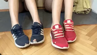 AFTER WORKOUT SWEATY GYM SNEAKERS WITH HOLES AND SWEATY SOLES (LONG) - MP4 Mobile Version