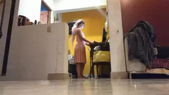 office cam and flirty dress