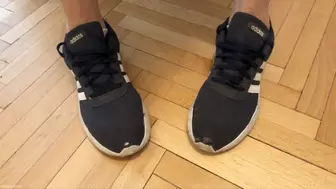 TWO GIRLS WORN GYM SHOES TOE WIGGLING INSIDE SNEAKERS WITH HOLES (LONG) - MP4 Mobile Version