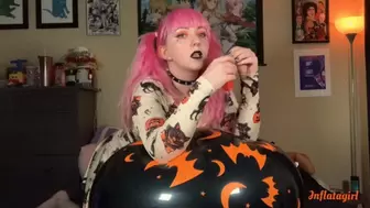 Having Squeaky Halloween Balloon Fun