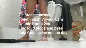 Giantess unaware Toilet Fetish Voyeur Cam Double Dump 2xs Two loud plops and pees Lola Goes twice un one day 720p