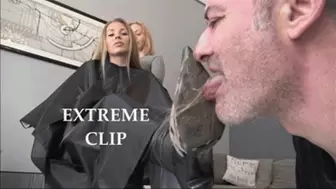 GABRIELLA - Custom clip - 'At the hairdresser' - Muddy boots with sticked hair licking (EXTREME CRAZY CLIP!) - (For mobile devices)