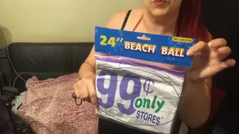 Inflating Brand New Rare Lavender 99 Cent Store Beach Ball - 7 21