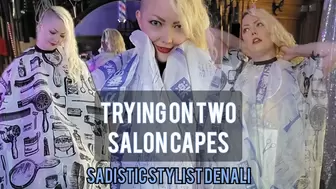 Trying on 2 Salon Capes ASMR Rustling and Dirty Talk 4k