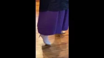 Deb is Home From the Office & Quick to Fuck Her Hubby in Her Office Outfit, a Purple LuLaRoe Dress & Creme Colored Rockport Spiked Heel Pumps (4-29-2021) C4S