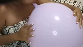 Juju's Giant Purple Balloon Blow To Pop
