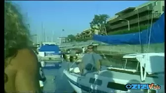 Perfect timing for fucking a hot chick on the boat - Mobile