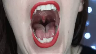 Uvula Show with Red Lip Gloss