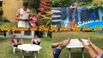 Sexy Gardener and Pool Guy Show Off Their Feet