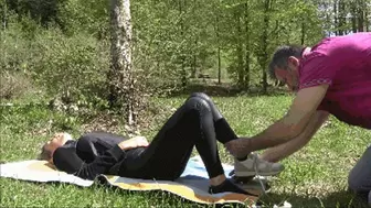 GABRIELLA - A trip to the mountain - OUTDOOR foot worship and human footstool (For mobile devices)