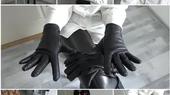Two pairs of short leather gloves for my slave