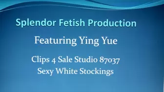 Ying Yue in White Lingerie and Stockings 4K mp4