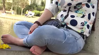 Super meaty candid asian soles