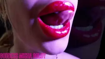 My Red glossy lips will put you on your knees
