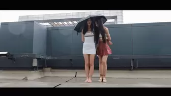 YT1121 Tinglan And Hima Bondage Gagged Standing In The Rain
