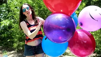 Outside Soft Helium Balloon Play and Popping Summer 2021
