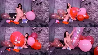 Inflating Red and Pink Balloons on My Pump