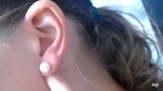 Ear with pearl earing to cam mp4
