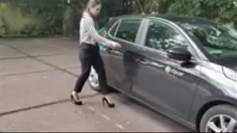 Debbie drives home after a long day wearing heels - Overview WMV