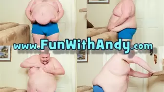Fat Guy Plays With His Big Belly While Standing *WMV*