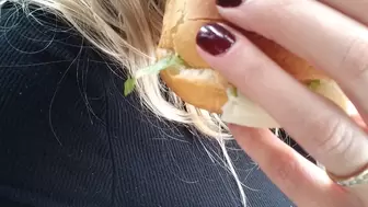 Penny food in car sub sandwich