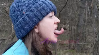 Long tongue side view + moaning