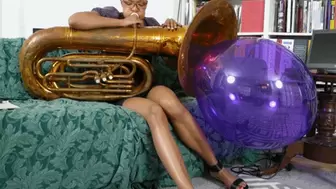 Qandisa Inflates a Balloon in the Bell of Her Tuba (MP4 - 1080p)