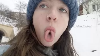 Outside tongue fetish :P