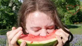 Eating a WATERMELON in public!