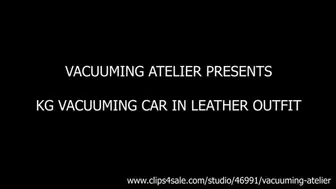 KG VACUUMING CAR IN LEATHER OUTFIT hd