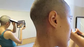 Italian girl shaves her head