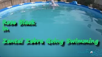 Zentai Zebra Going Swimming-MP4