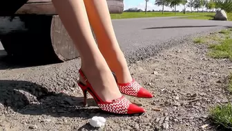 21gua Larisas red slingback high heels (mp4-HD)