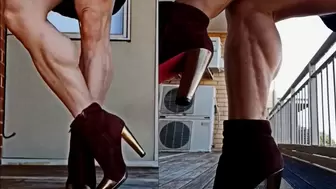 Suede Boots Leg Crossing Muscle Worship
