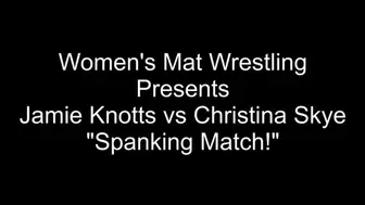 Jamie Knotts vs Christina Skye Topless Thong Spanking!