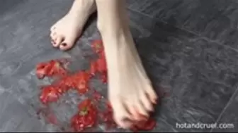 Mistress Lily Crushes Strawberries With Her Sexy Bare Feet - WMV
