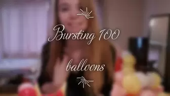 Busting ! 100 ! balloons