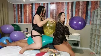 TWO MILF BLOWING BALLOONS JUMPING AND SITTING ON THE HUMAN SOFA - BY ADRIANA FULLER AND BIA MELLO - NEW KC 2021 - CLIP 2 IN FULL HD