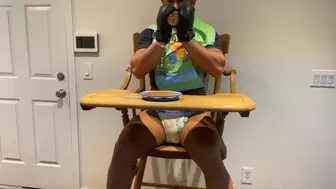 Feeding time in the high chair