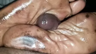 Super filthy oily solejob huge cumblast