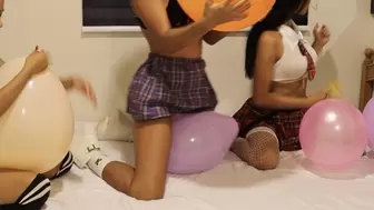 3 Sexy Schoolgirl blow To Pop
