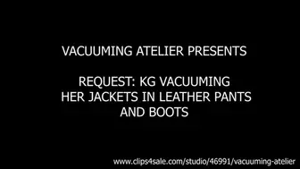 REQUEST KG VACUUMING HER JACKETS ON LEATHER PANTS AND BOOTS 4k