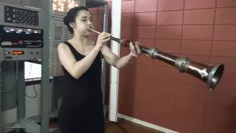 Natasha Blows 3 Sizes of Tibetan Horns (MP4 - 1080p)