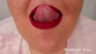 Red lips licking - no talking