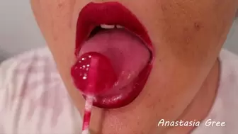 Licking lollipop